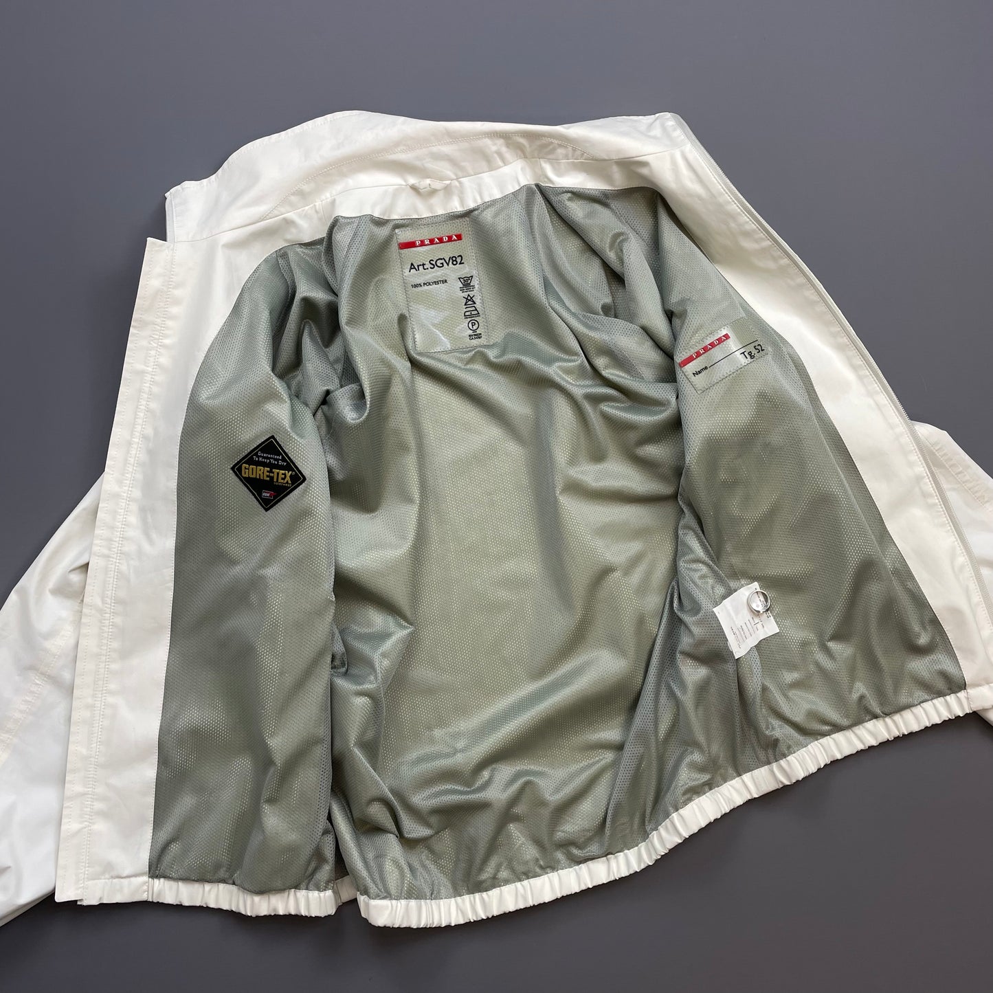 Prada Sport Cream White 00s Goretex Harrington Bomber Jacket