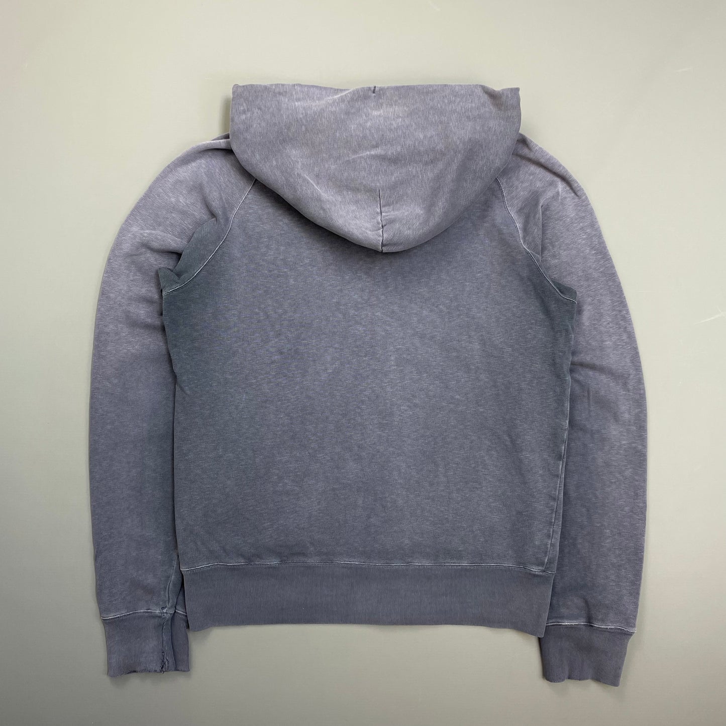 Stone Island Denims Blue 00s Sun-Faded Emblem Zip-Through Hoodie