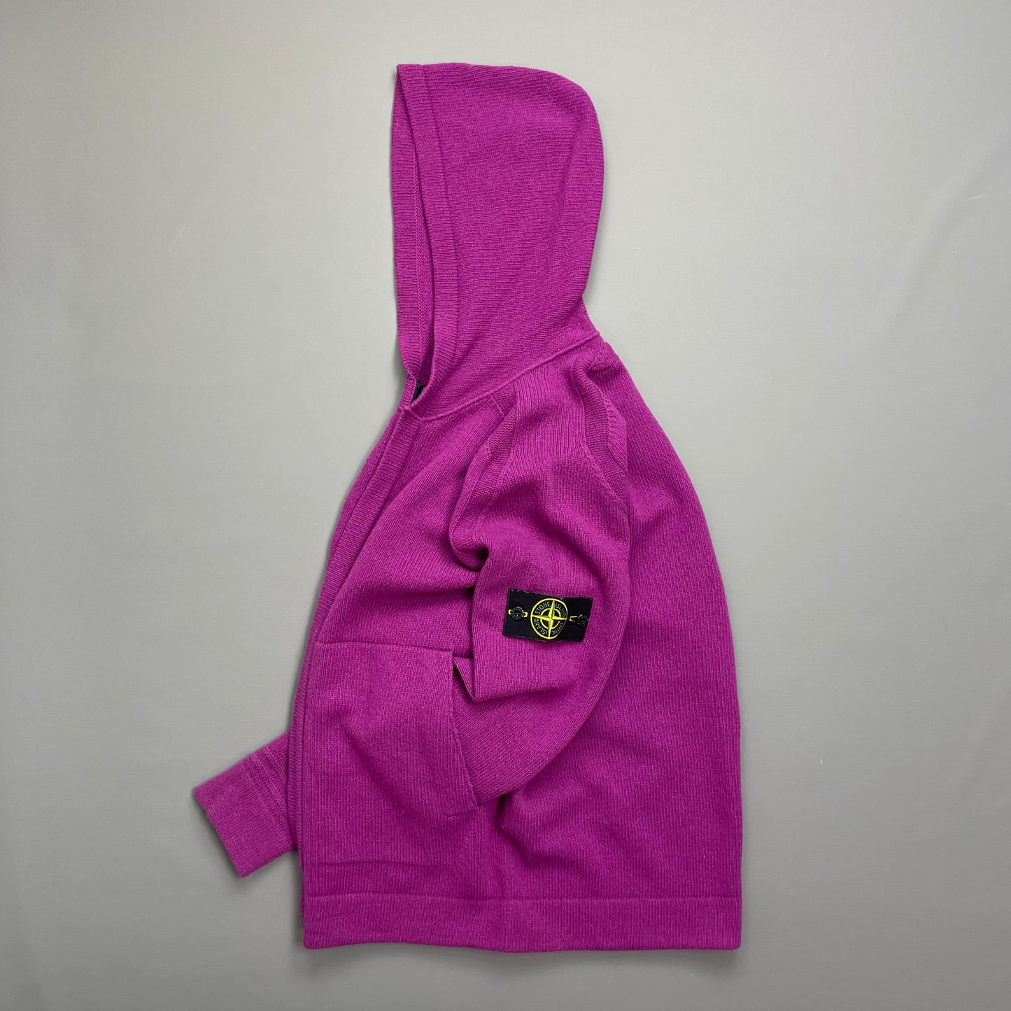 Stone Island Purple AW18 Zip-Through Hooded Knit Jumper
