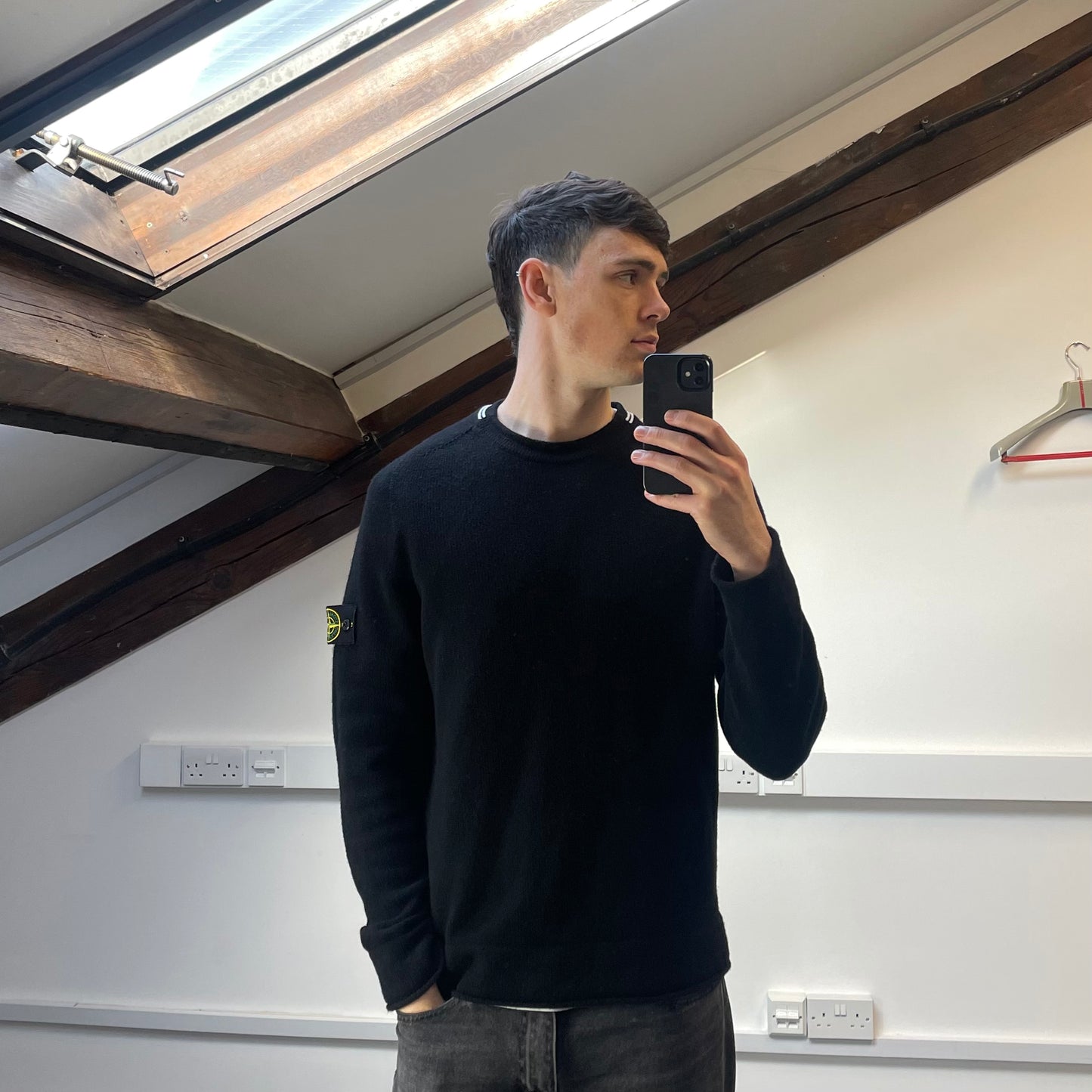 Stone Island Black AW17 Midweight Soft Knit Crewneck Jumper