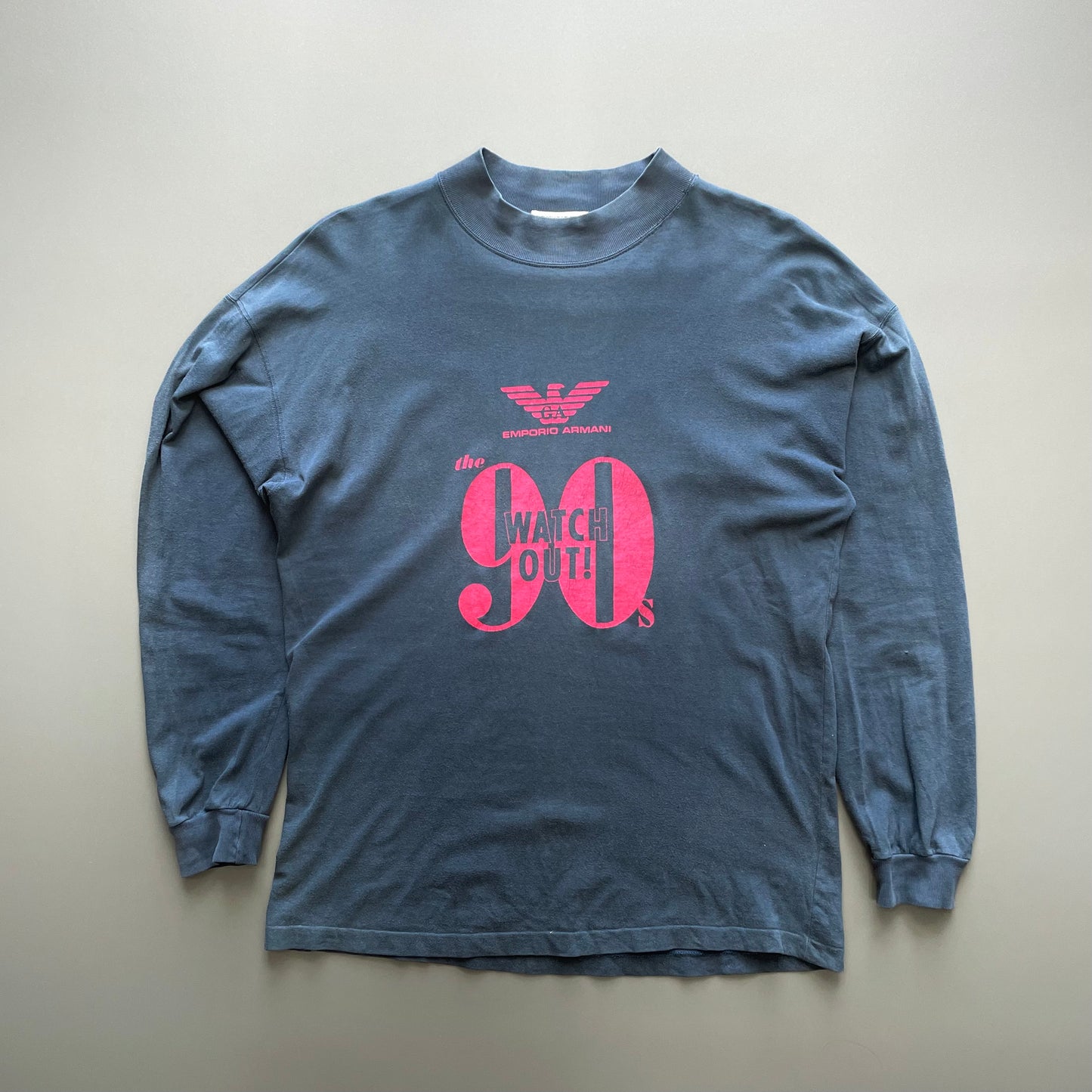 Emporio Armani Navy 90s Graphic Long Sleeve T-Shirt