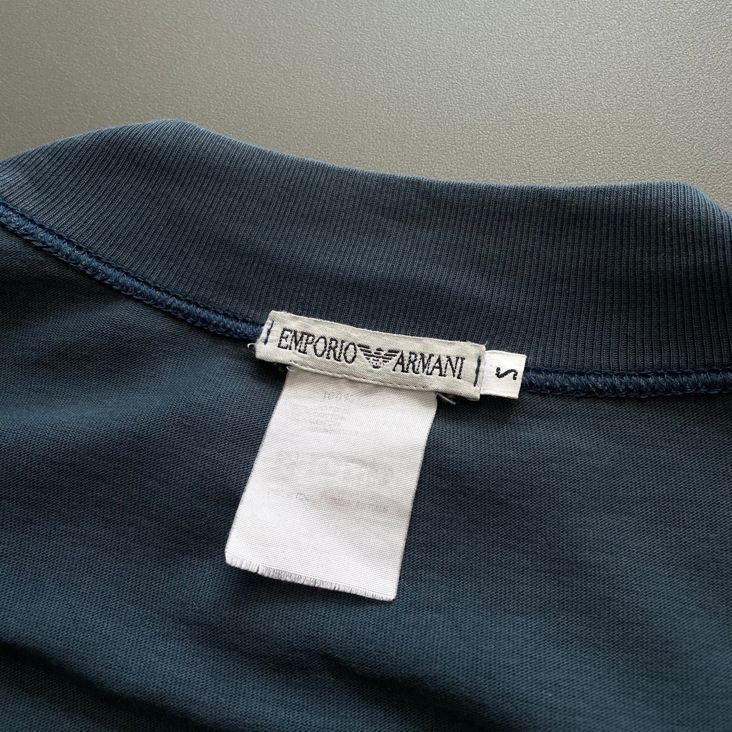 Emporio Armani Navy 90s Graphic Long Sleeve T-Shirt