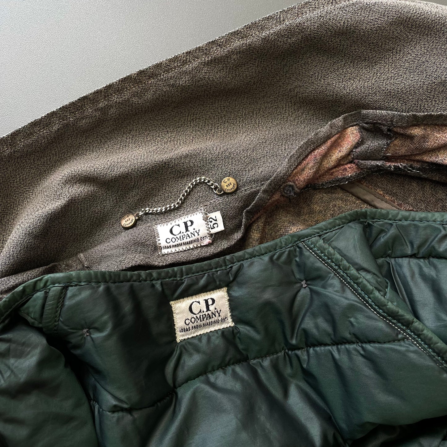 C.P. Company Brown & Green 1992 Ideas From Massimo Osti Liner Overcoat