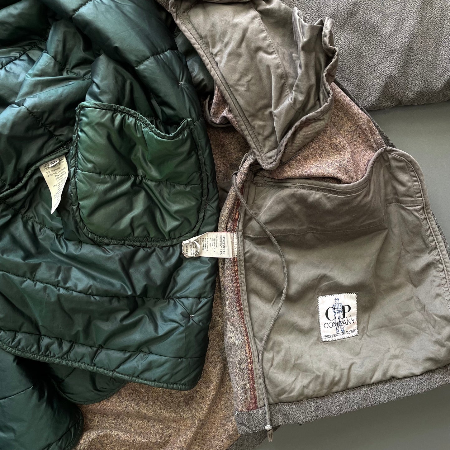 C.P. Company Brown & Green 1992 Ideas From Massimo Osti Liner Overcoat