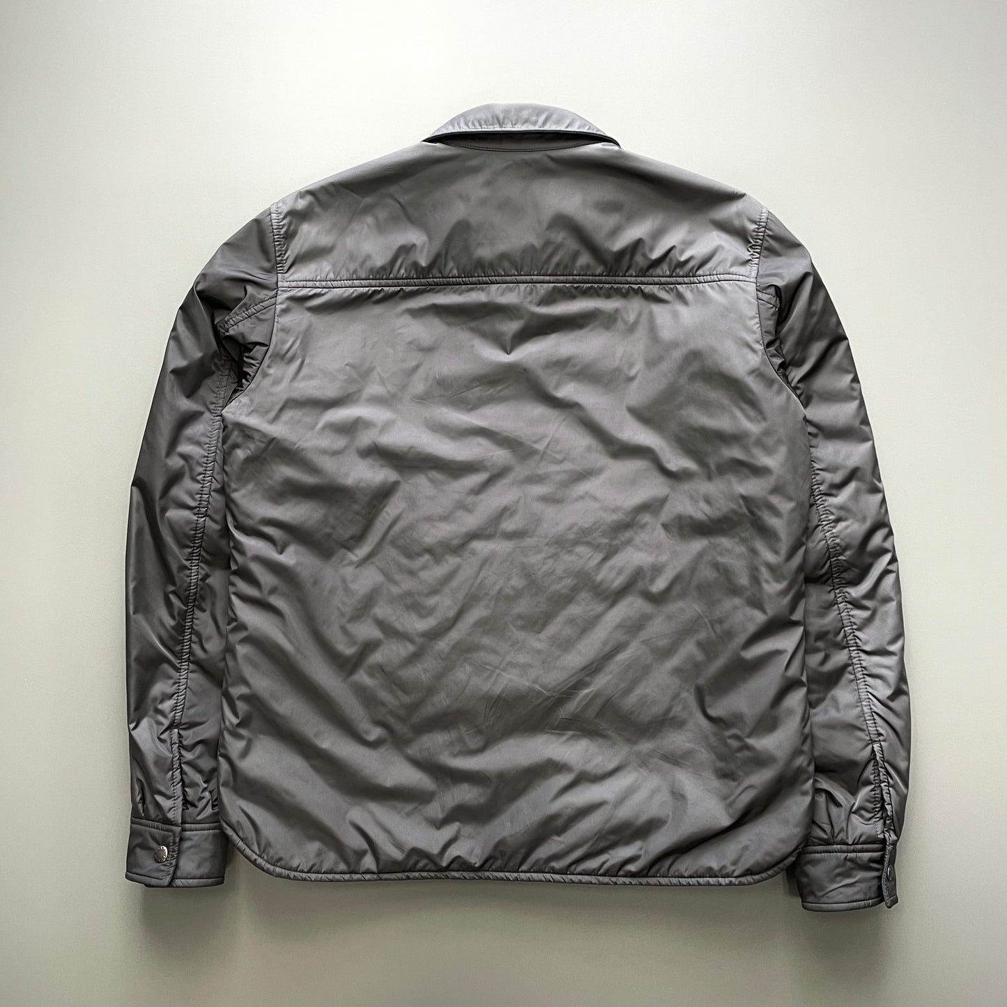 Prada Sport Grey 2007 Quilt Padded Nylon Overshirt Jacket