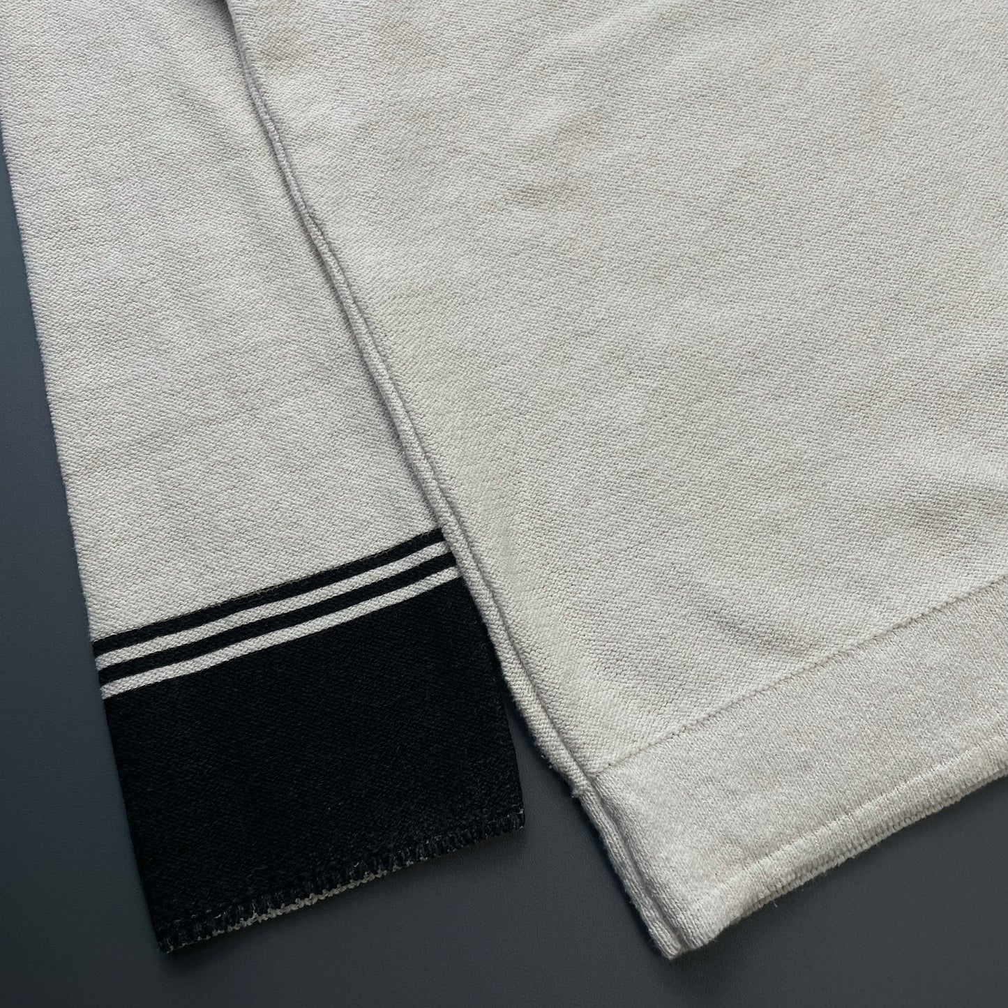 Stone Island Cream SS06 Panelled Half-Button Knit Jumper