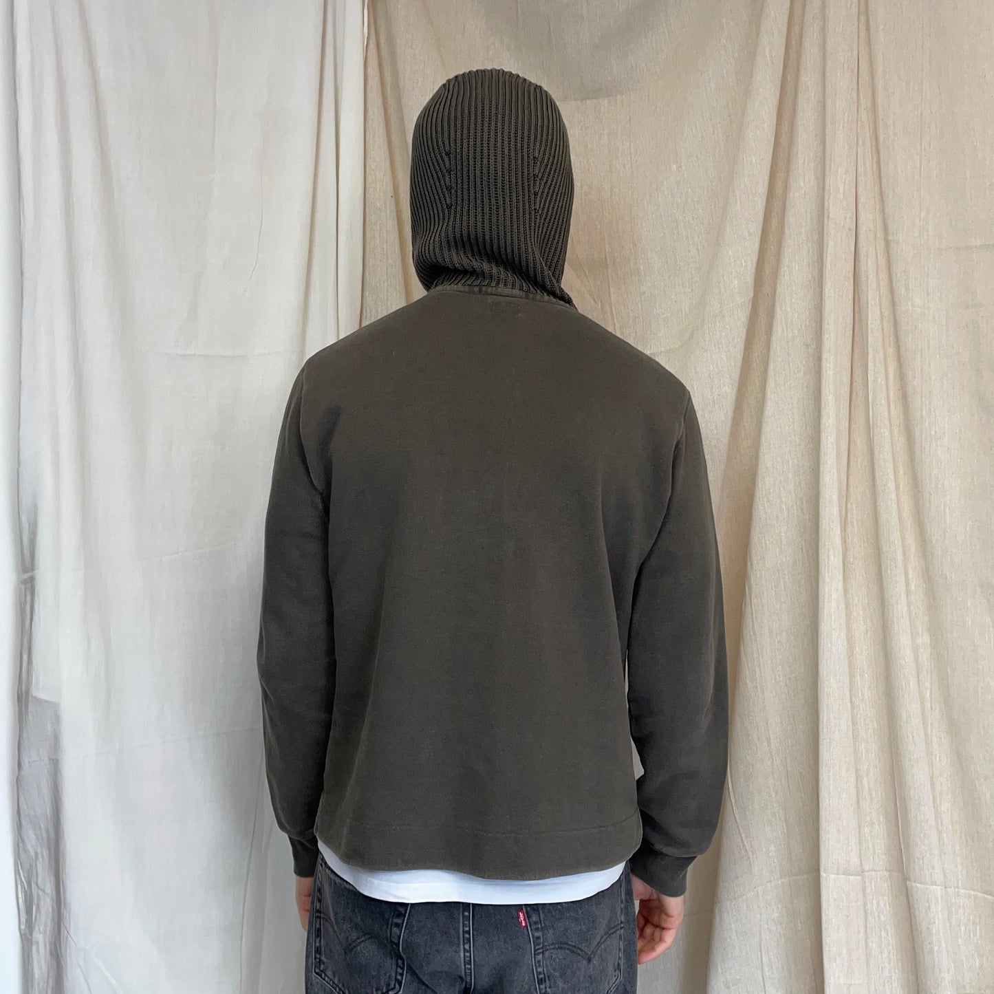 C.P. Company Khaki AW09 Ribbed Knit Hood Pullover Jumper
