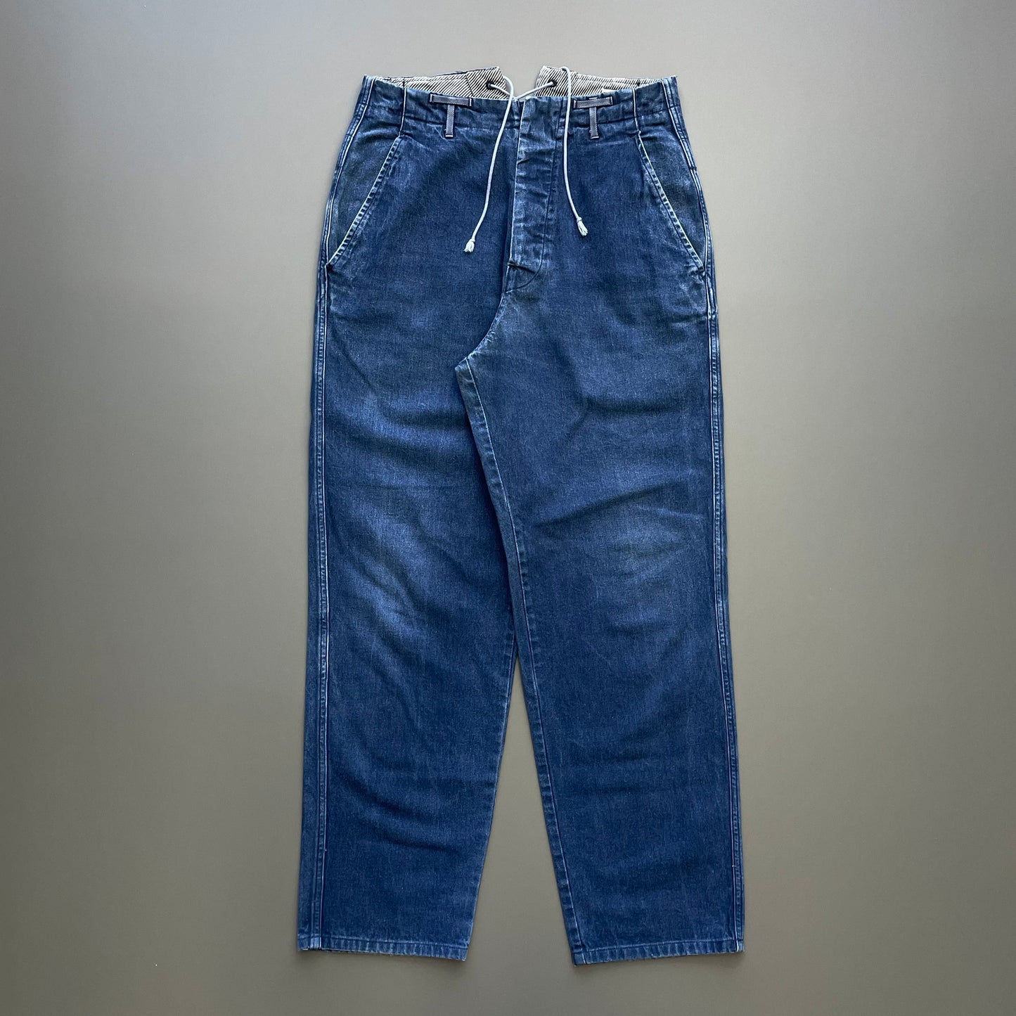 Stone Island Blue 80s Slim-Fit Rope Waist Denim Jeans