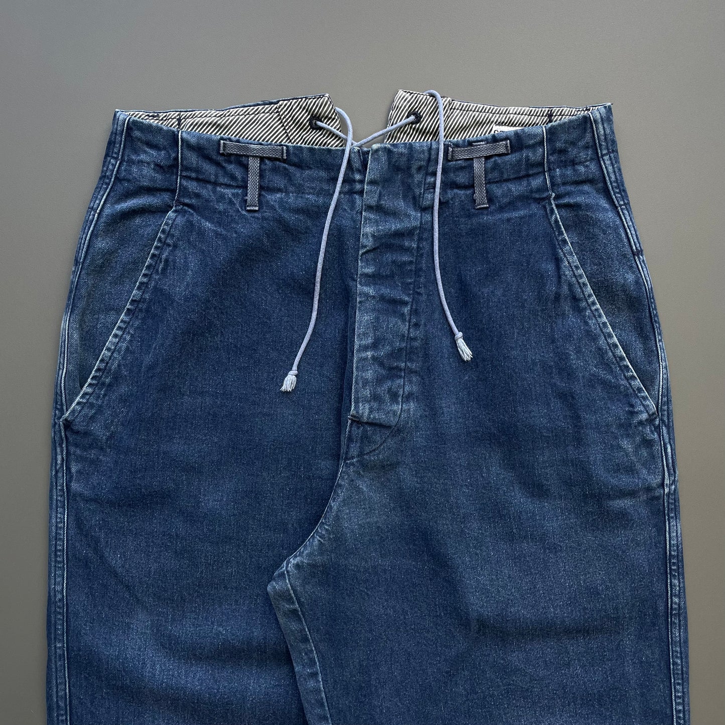 Stone Island Blue 80s Slim-Fit Rope Waist Denim Jeans