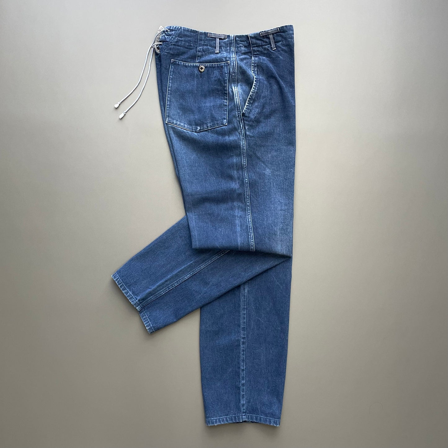 Stone Island Blue 80s Slim-Fit Rope Waist Denim Jeans