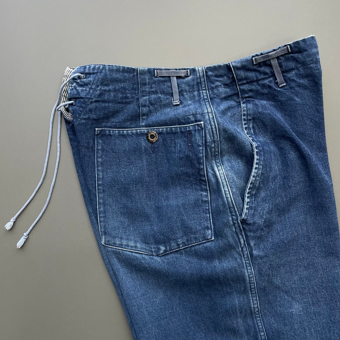 Stone Island Blue 80s Slim-Fit Rope Waist Denim Jeans
