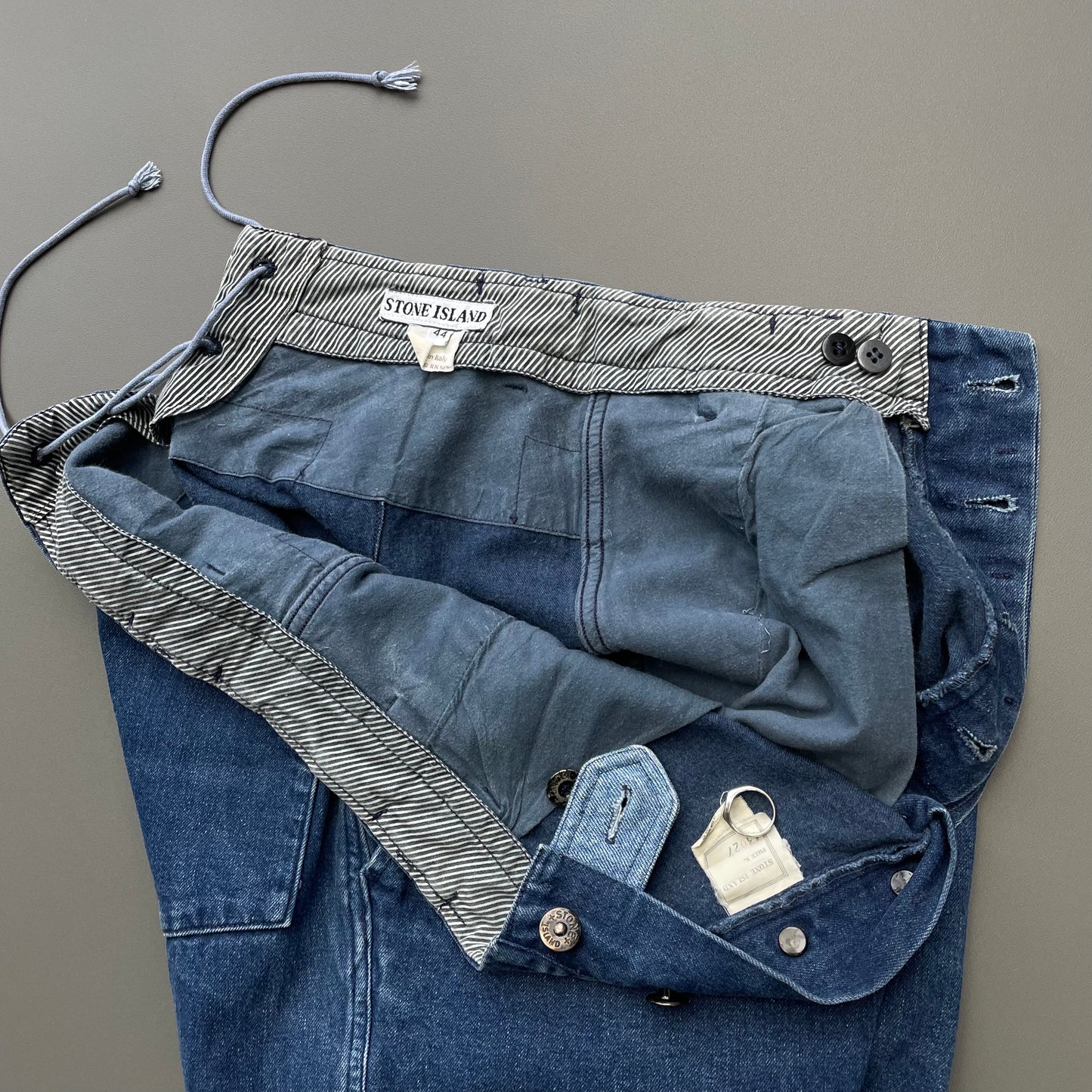 Stone Island Blue 80s Slim-Fit Rope Waist Denim Jeans
