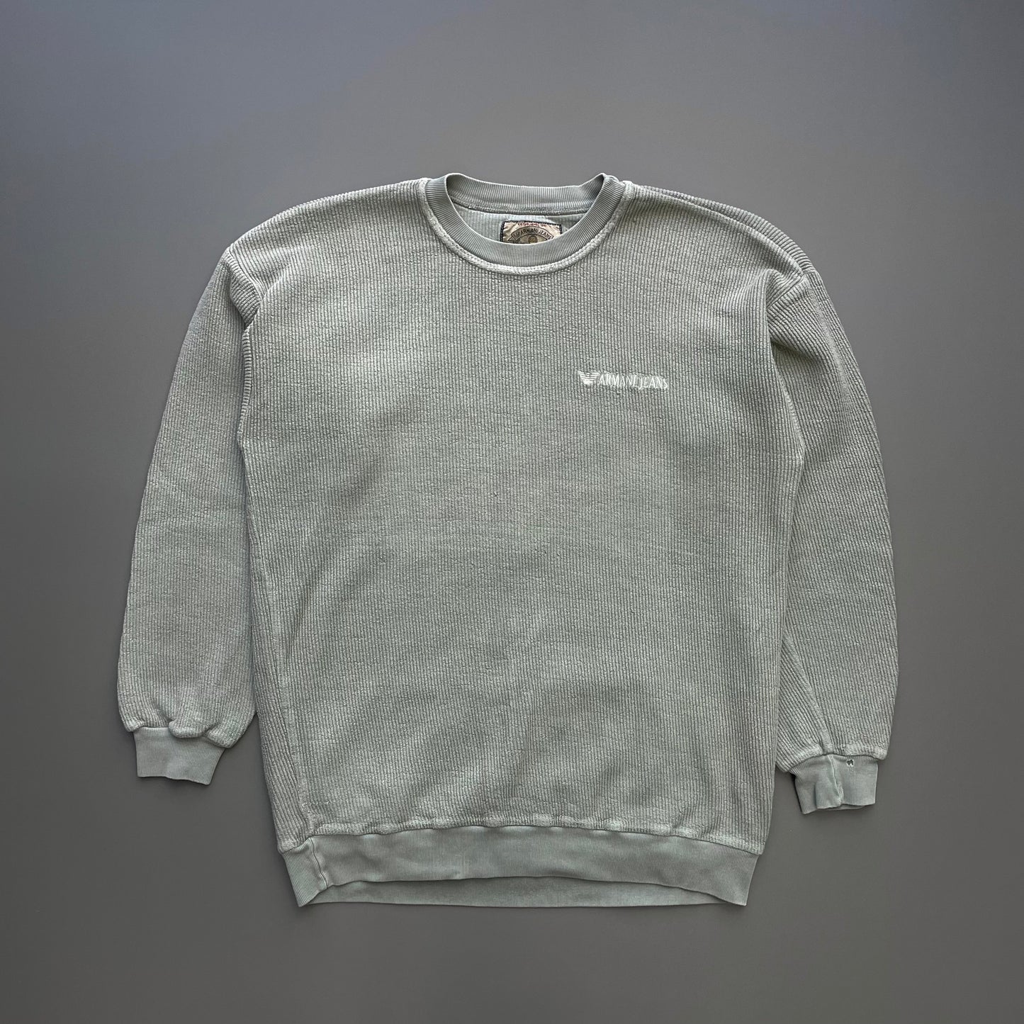 Armani Jeans Green 90s Ribbed Jumper