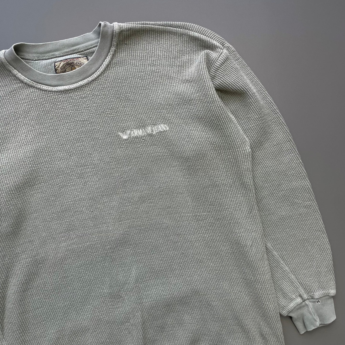 Armani Jeans Green 90s Ribbed Jumper
