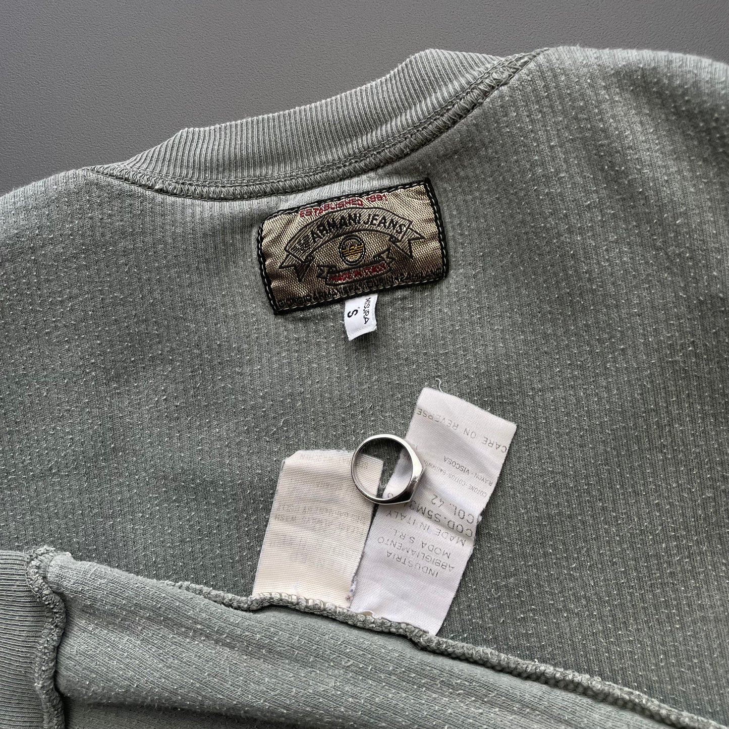 Armani Jeans Green 90s Ribbed Jumper