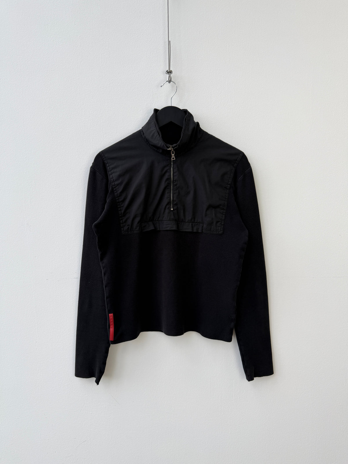 Prada Black 00s Technical Quarter Zip