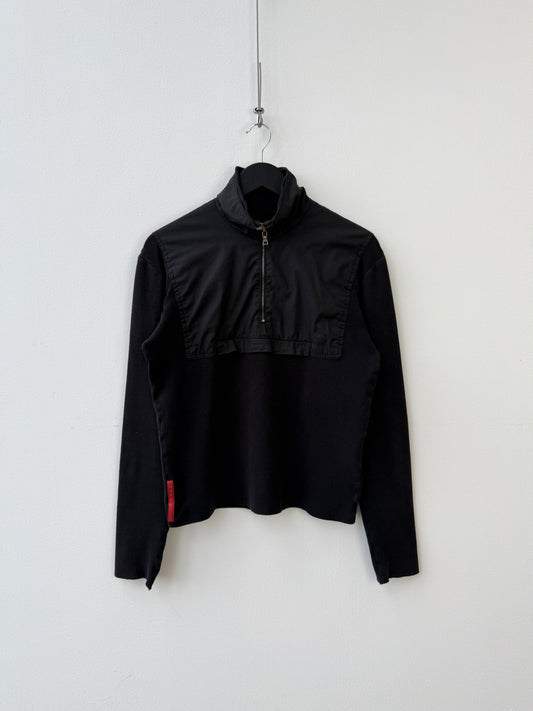 Prada Black 00s Technical Quarter Zip