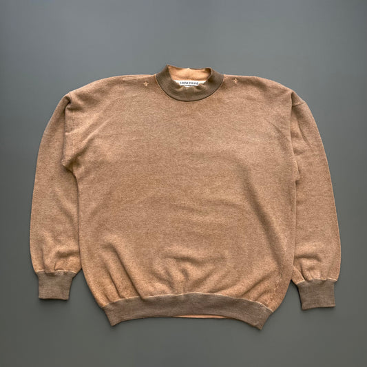 Stone Island Brown 80s Two-Tone Wool Blend Embroidered Jumper