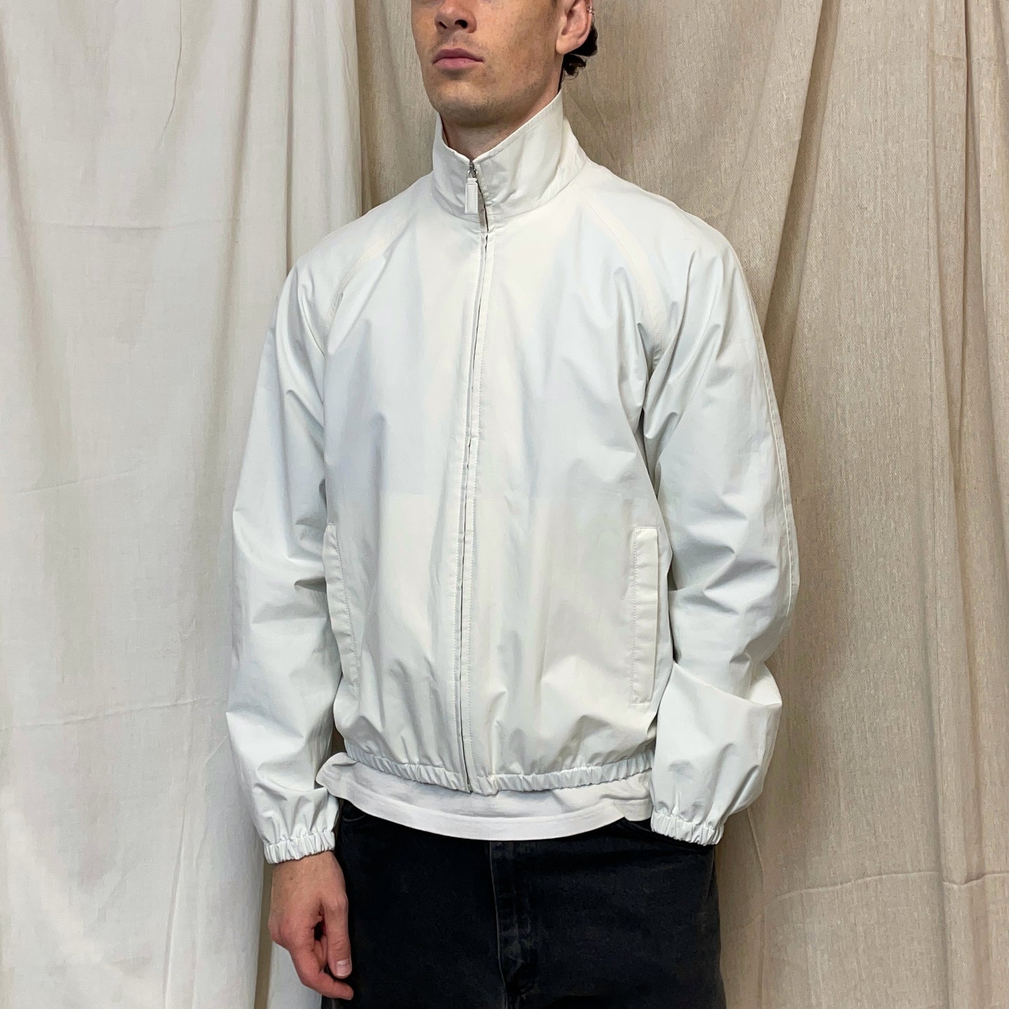 Prada Sport Cream White 00s Goretex Harrington Bomber Jacket