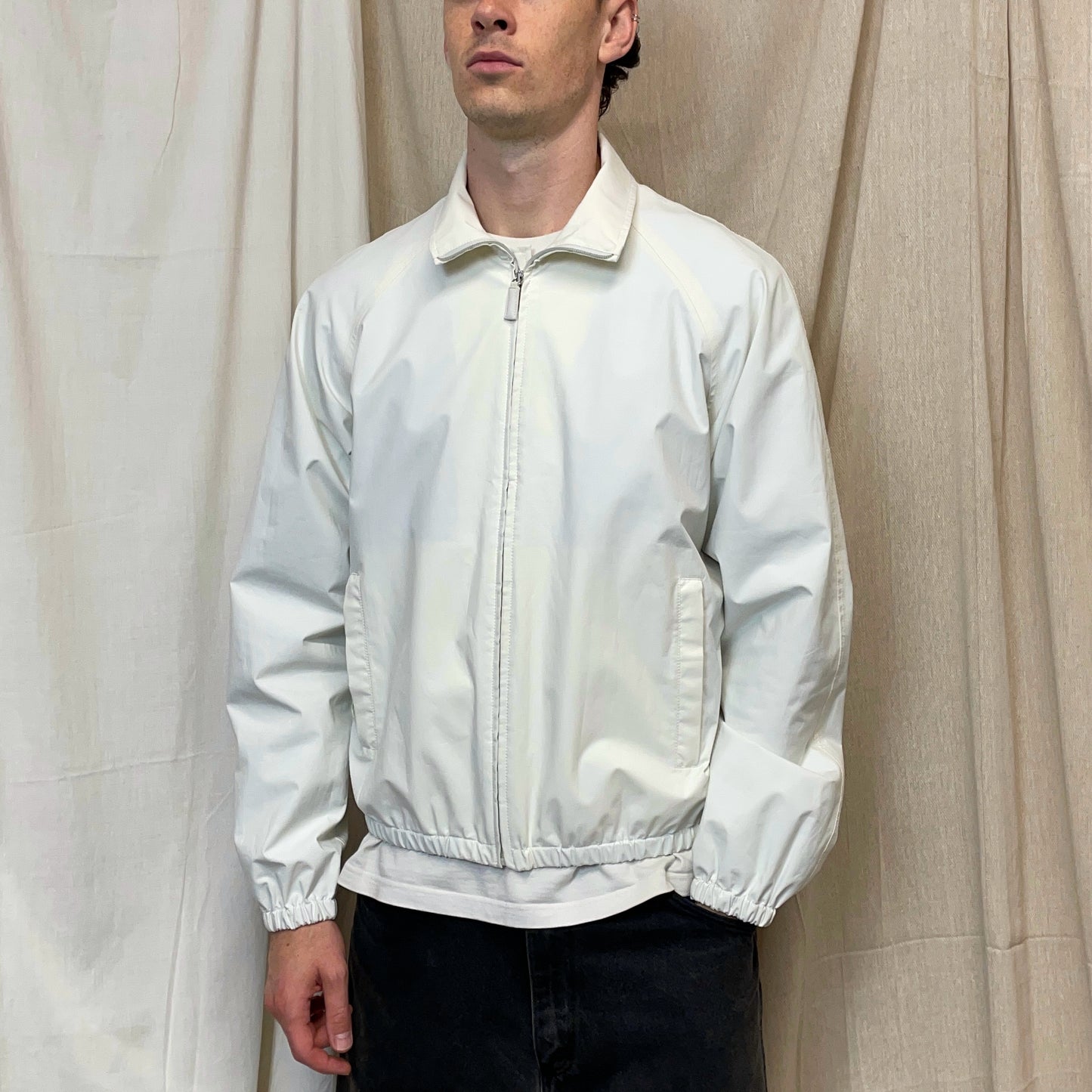 Prada Sport Cream White 00s Goretex Harrington Bomber Jacket