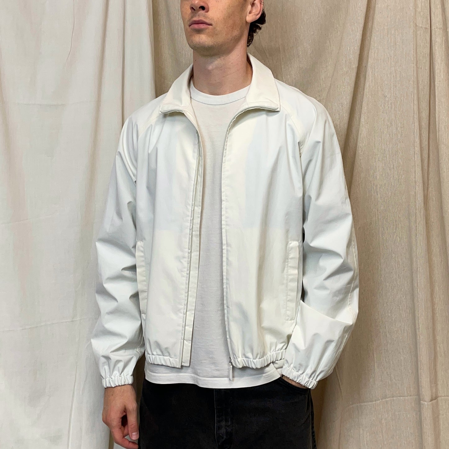 Prada Sport Cream White 00s Goretex Harrington Bomber Jacket