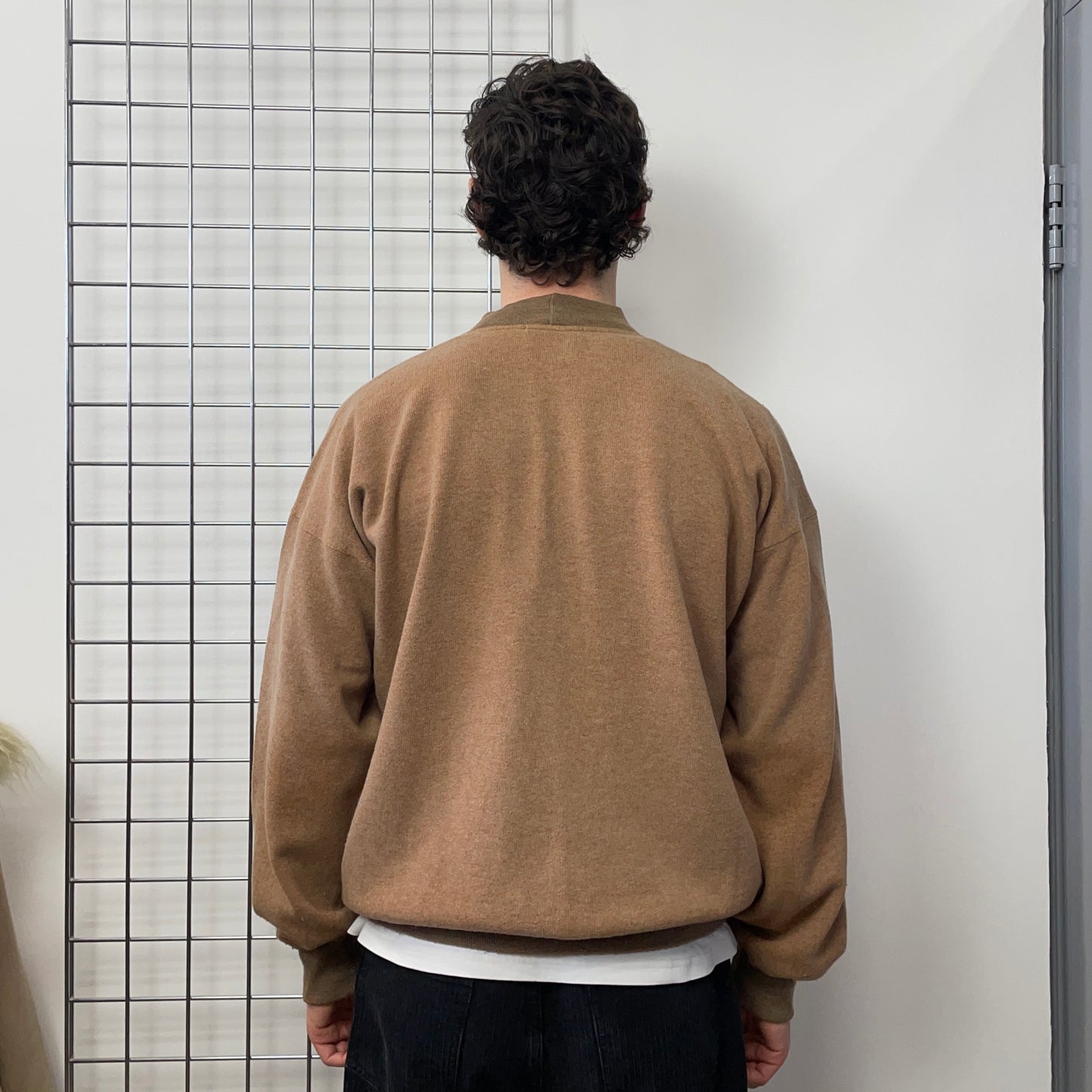 Stone Island Brown 80s Two-Tone Wool Blend Embroidered Jumper