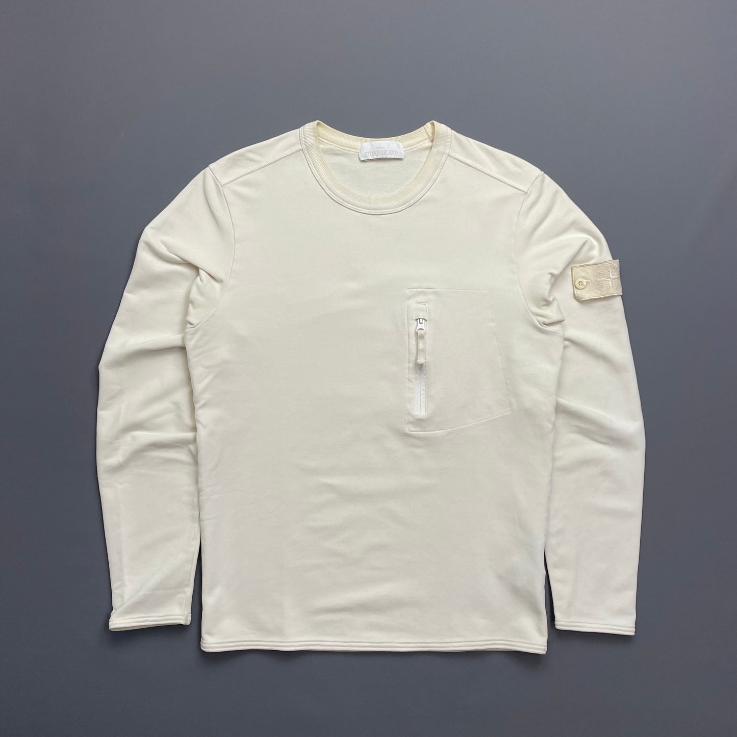 Stone Island Cream AW17 Ghost Pocket Crewneck Jumper