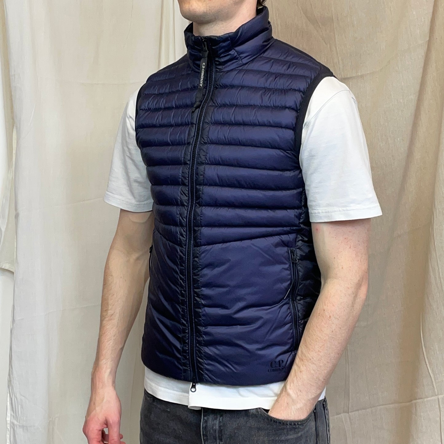 C.P. Company Navy/Purple Two-Tone DD Shell Down Puffer Gilet Vest