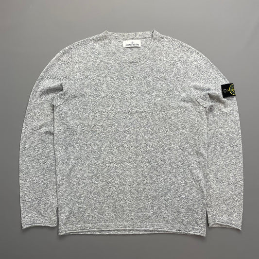 Stone Island Grey SS19 Lightweight Raw Edge Grainy Knit Jumper