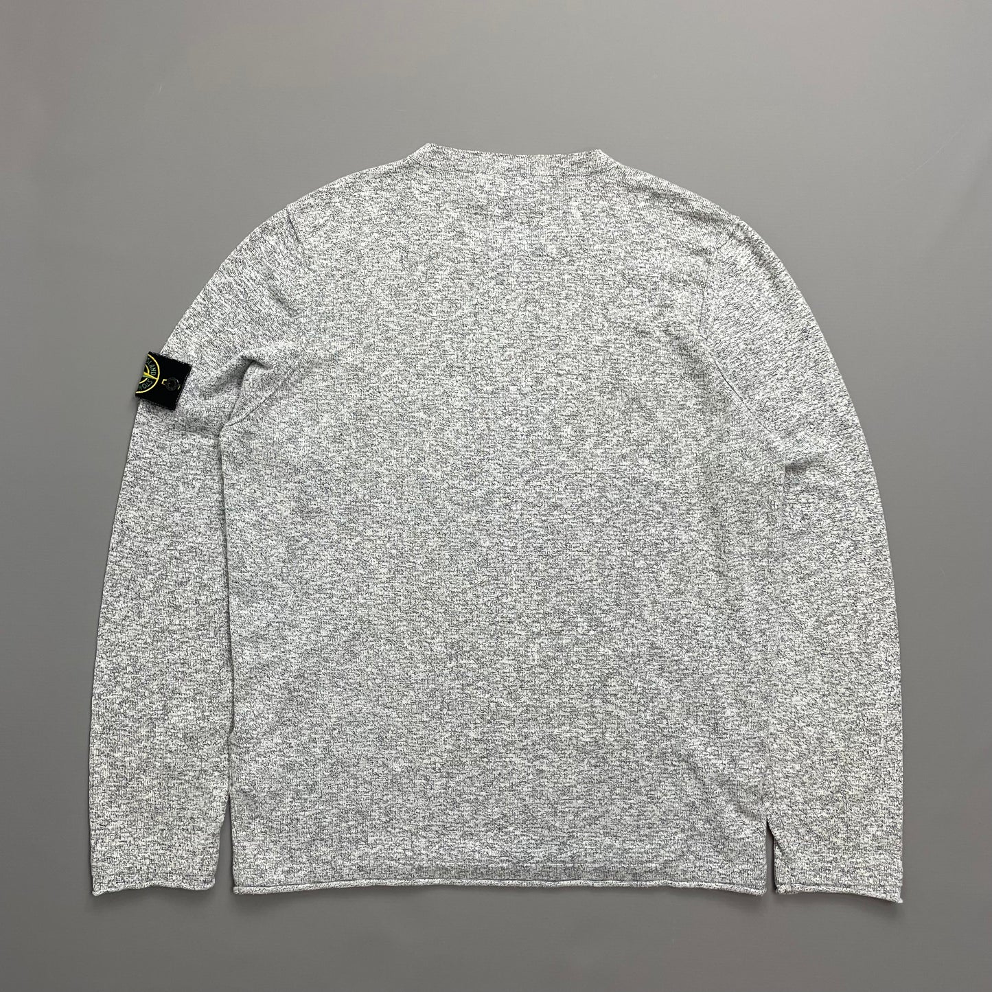 Stone Island Grey SS19 Lightweight Raw Edge Grainy Knit Jumper