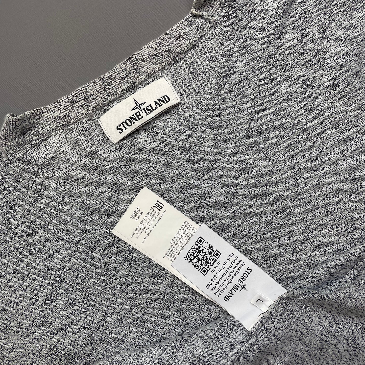 Stone Island Grey SS19 Lightweight Raw Edge Grainy Knit Jumper