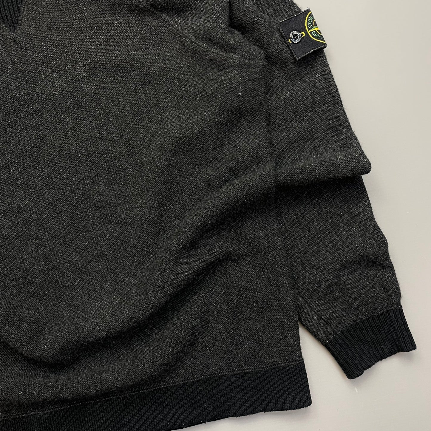 Stone Island Grey Two-Tone AW17 Midweight Knit Crewneck Jumper