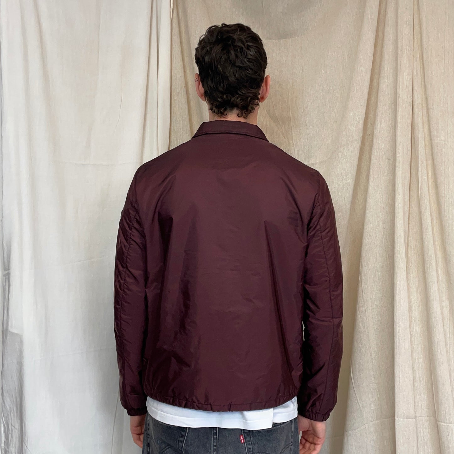 Prada Milano Burgundy 2018 Padded Resin-Coated Nylon Plaque Jacket