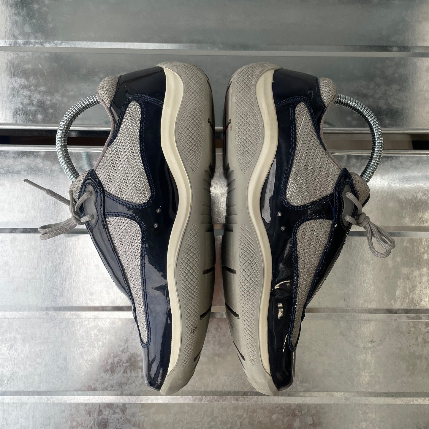 Prada Sport Navy Blue 00s Americas Cup Patent Leather Trainers