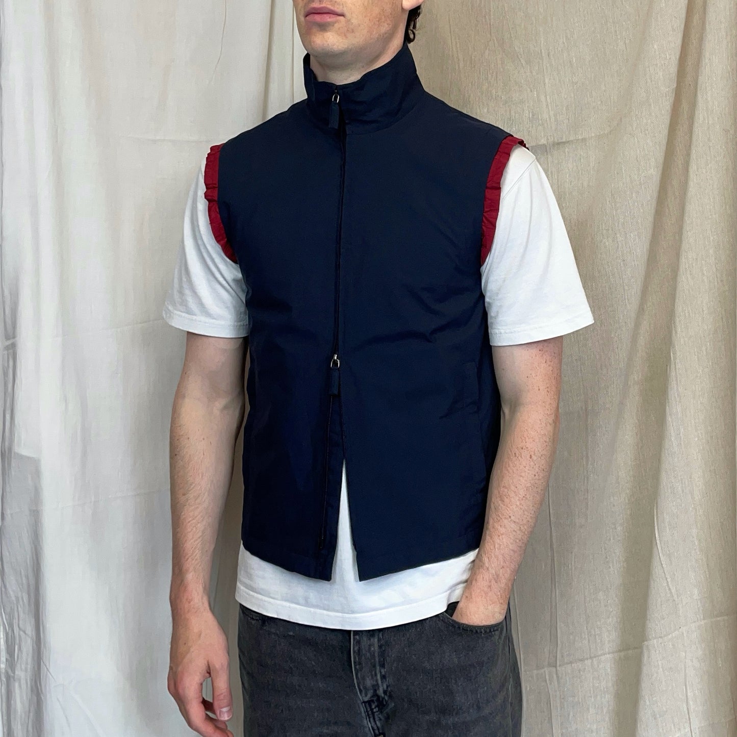Prada Sport Navy 00s Technical Gilet Vest