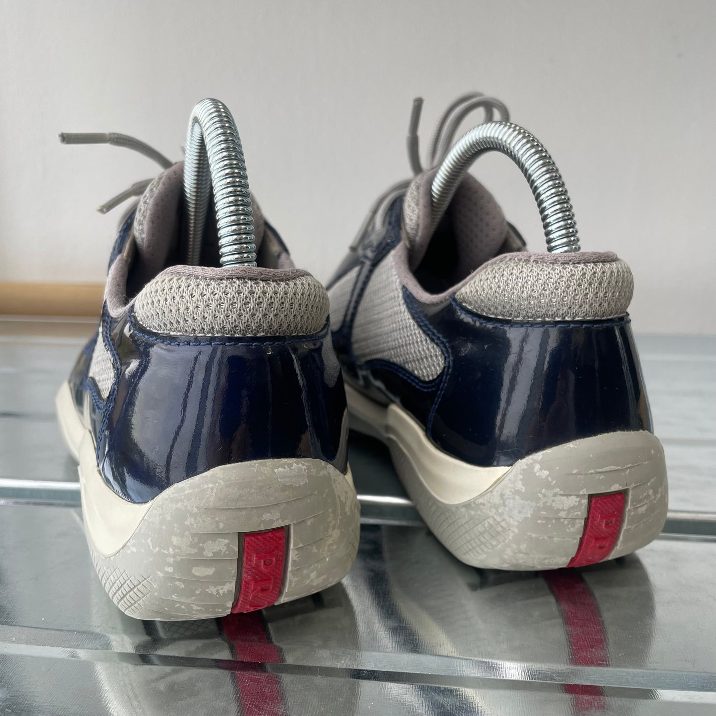 Prada Sport Navy Blue 00s Americas Cup Patent Leather Trainers