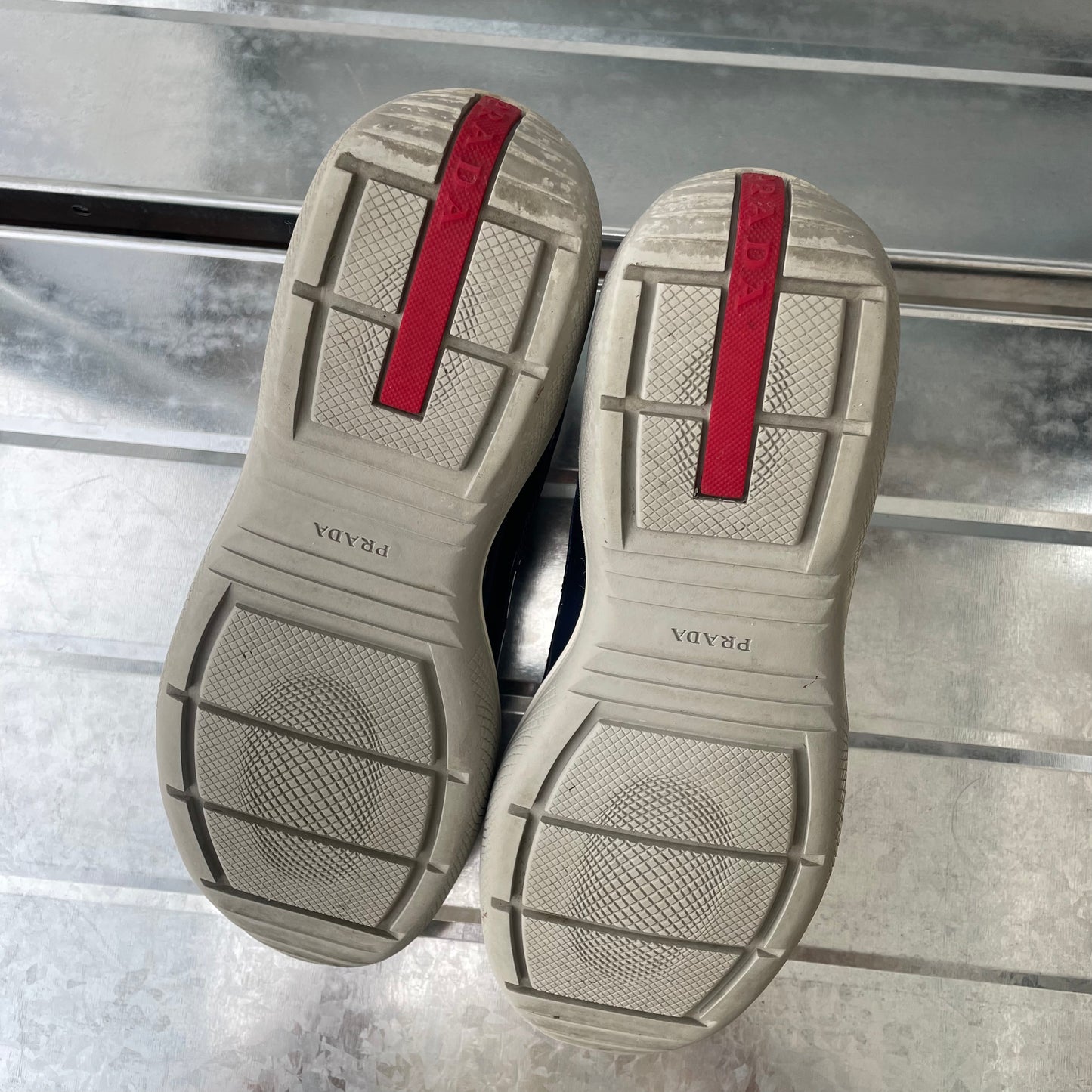 Prada Sport Navy Blue 00s Americas Cup Patent Leather Trainers