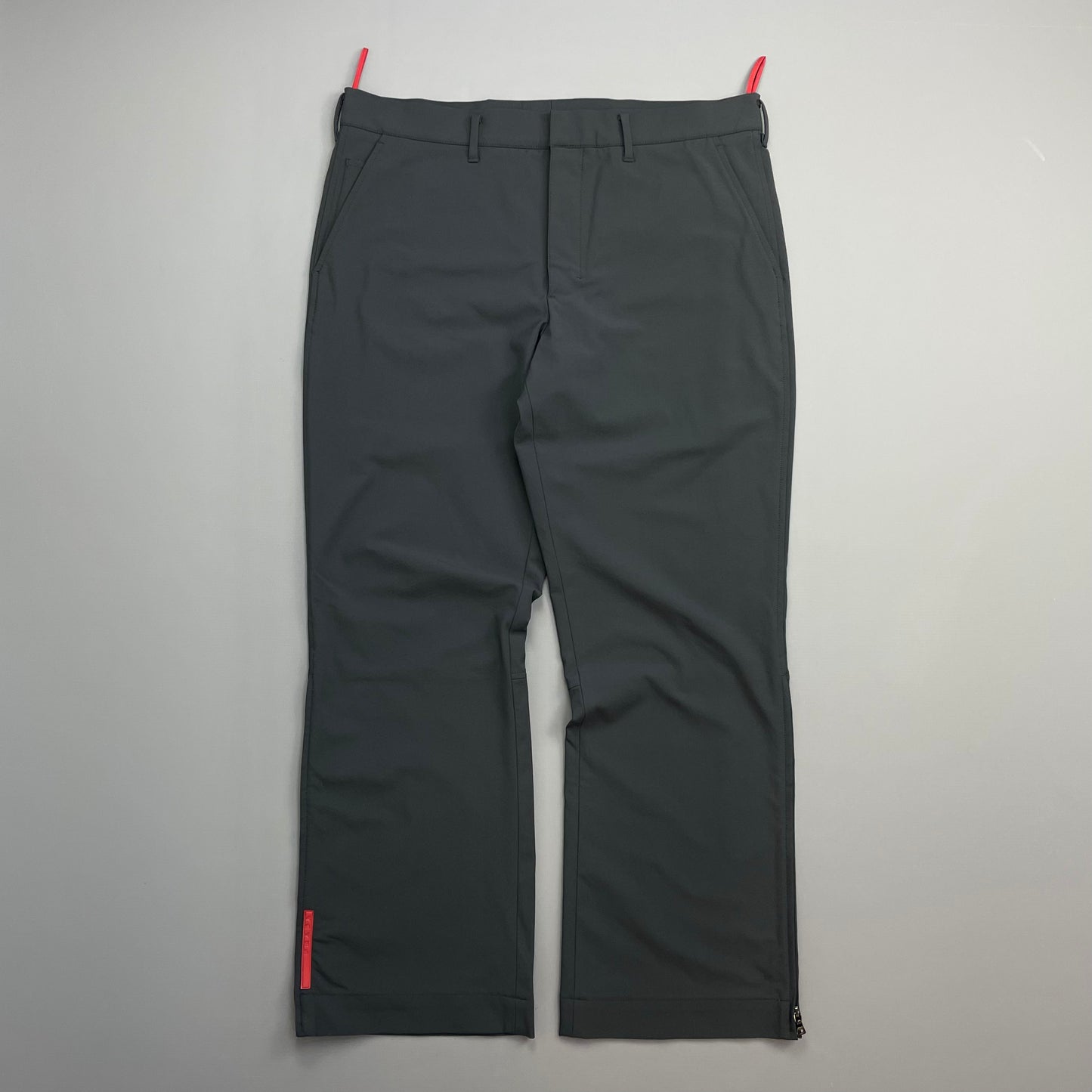 Prada Sport Grey 00s Technical Nylon Straight Leg Trouser