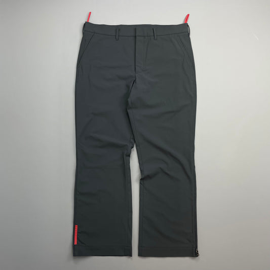 Prada Sport Grey 00s Technical Nylon Straight Leg Trouser