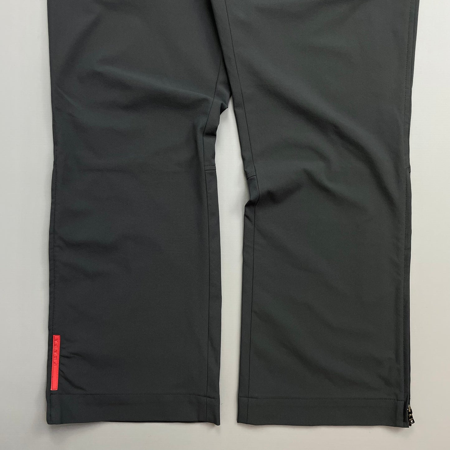 Prada Sport Grey 00s Technical Nylon Straight Leg Trouser