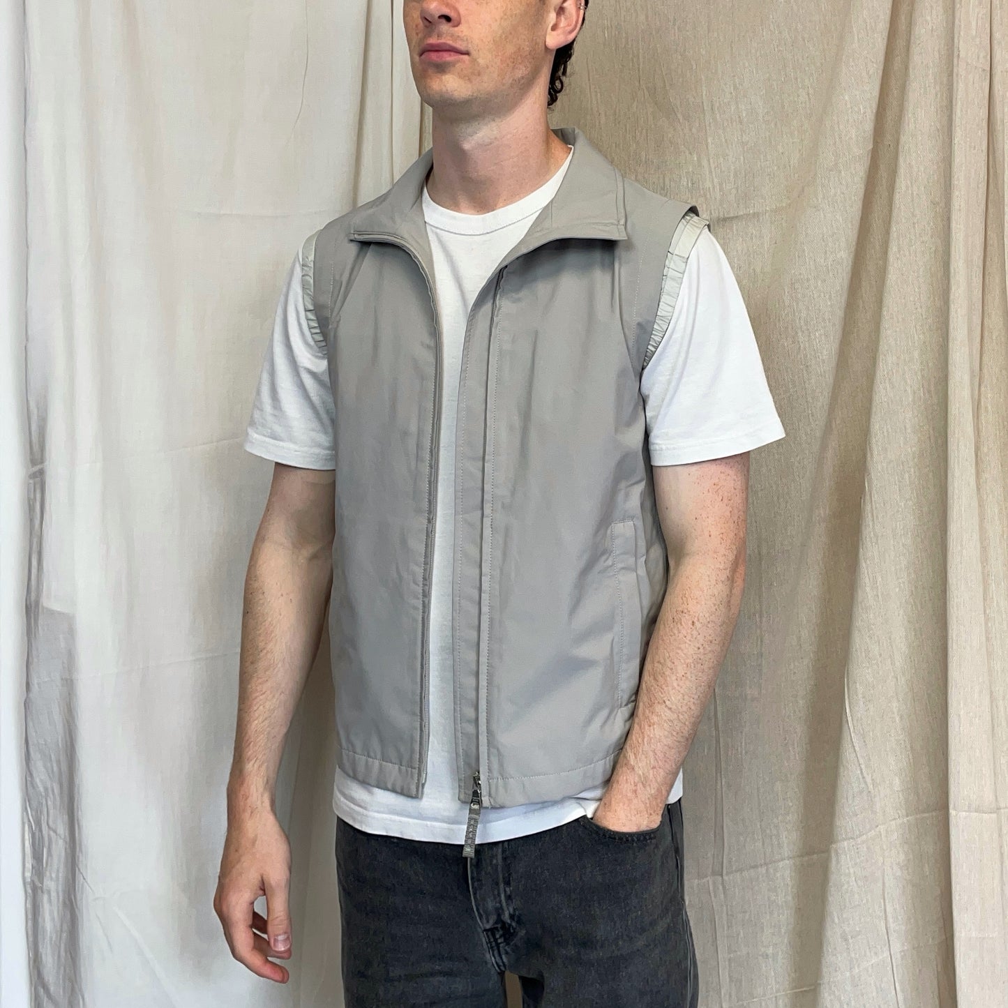 Prada Sport Grey 00s Windstopper Technical Gilet Vest