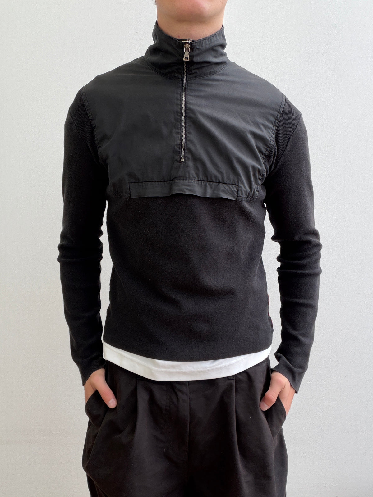 Prada Black 00s Technical Quarter Zip