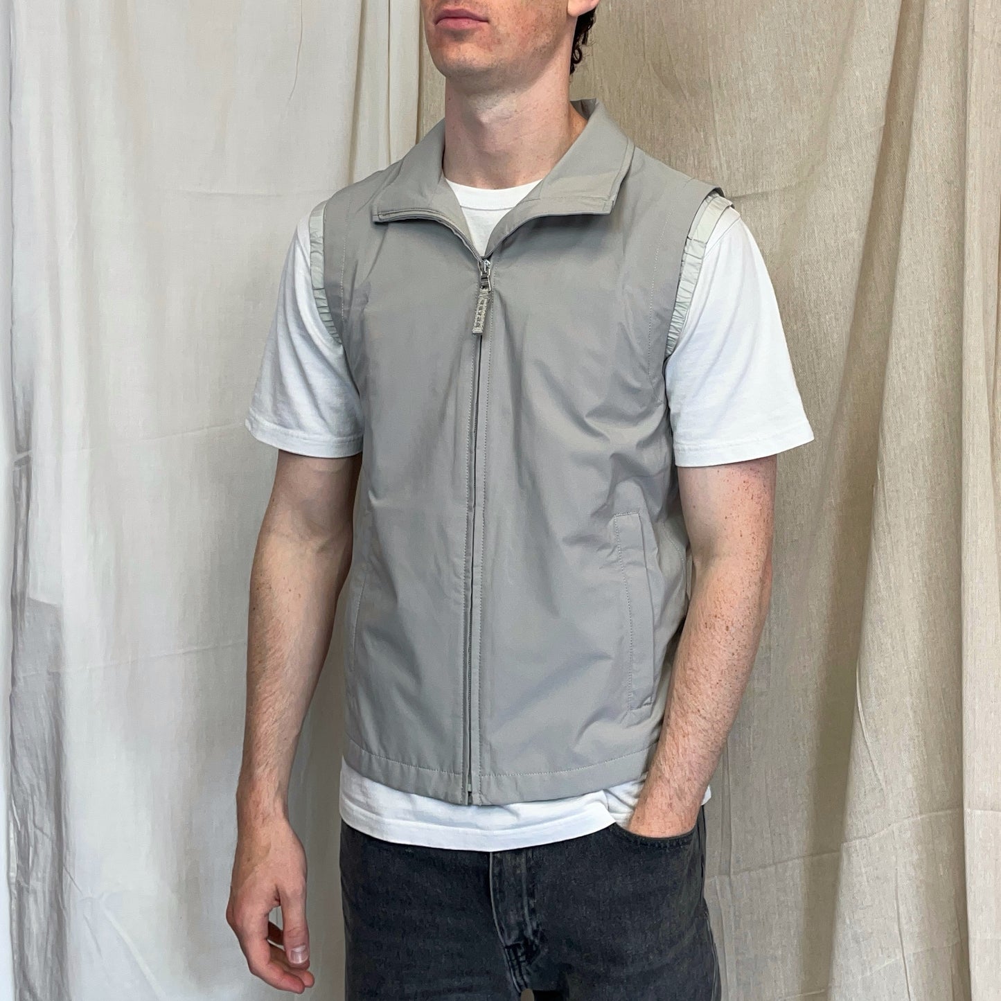 Prada Sport Grey 00s Windstopper Technical Gilet Vest