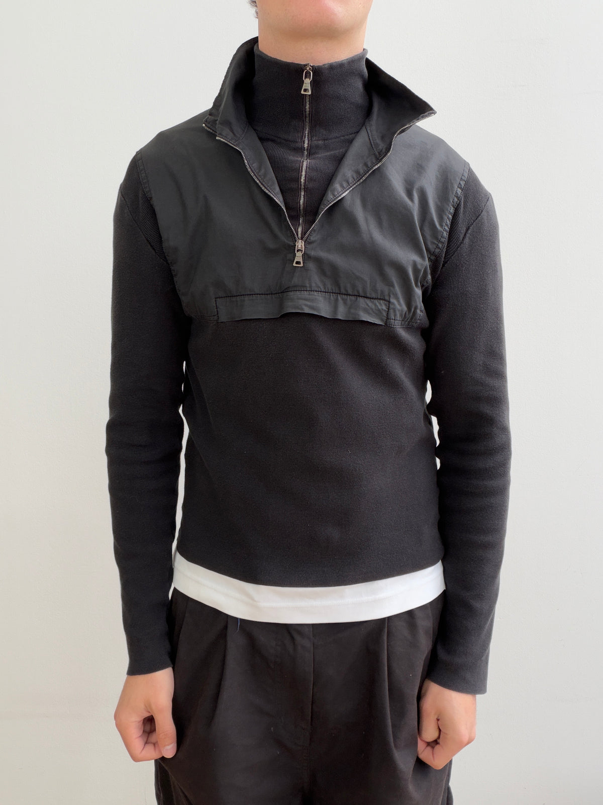 Prada Black 00s Technical Quarter Zip