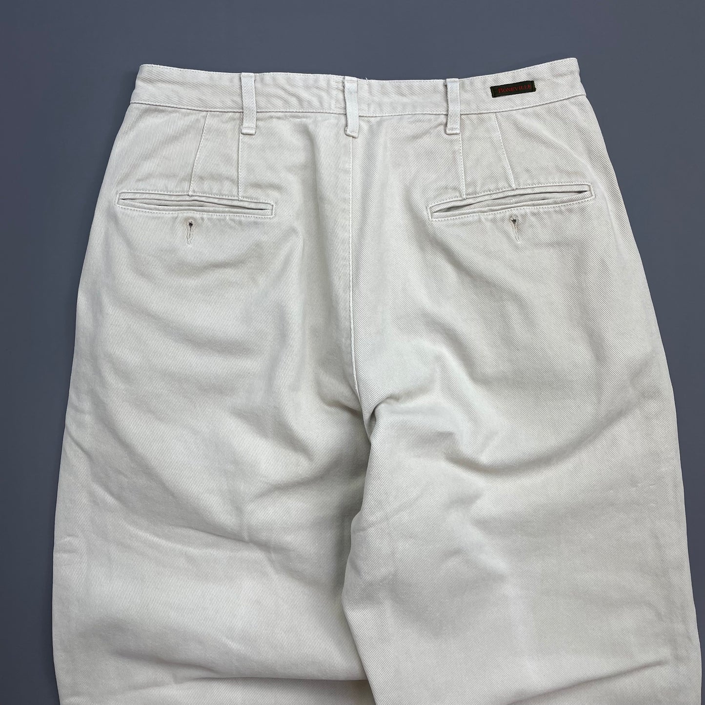 Boneville Cream White 80s Pleat Denim Barrel Jeans