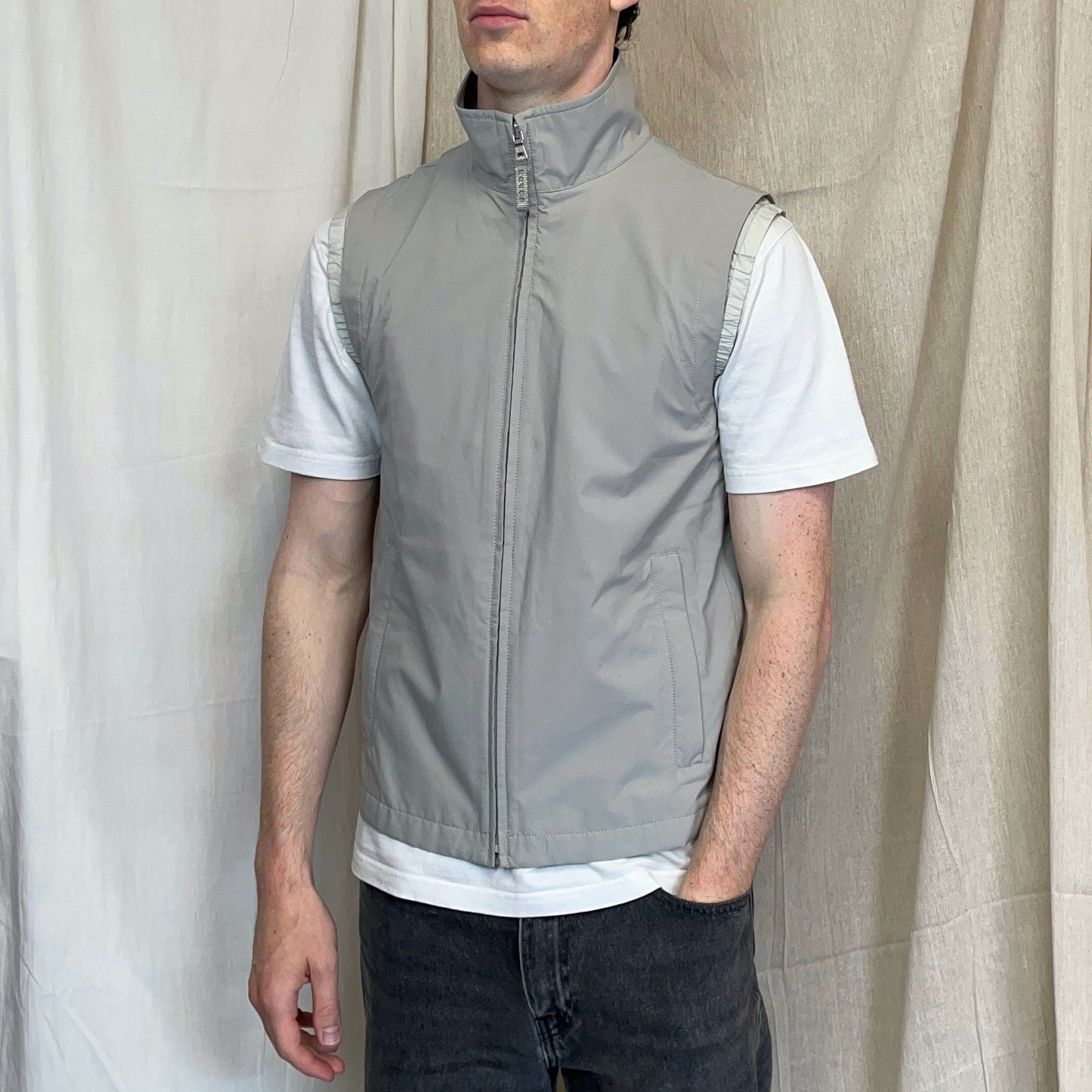 Prada Sport Grey 00s Windstopper Technical Gilet Vest