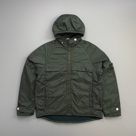 Stone Island Forest Green AW00 Lined & Padded Nylon Hooded Jacket