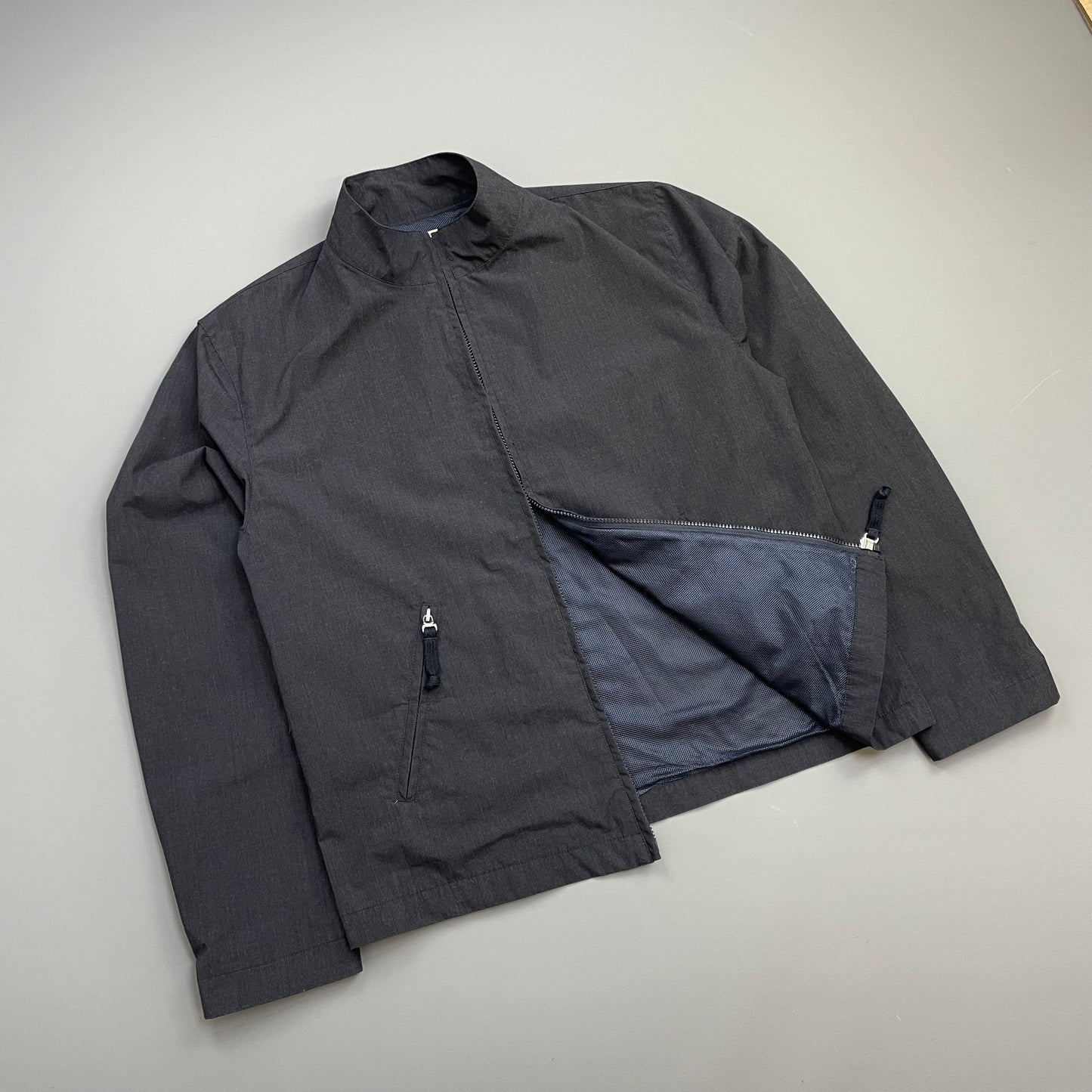 Armani Jeans Grey & Navy 90s Technical Fiber Minimalistic Coach Jacket