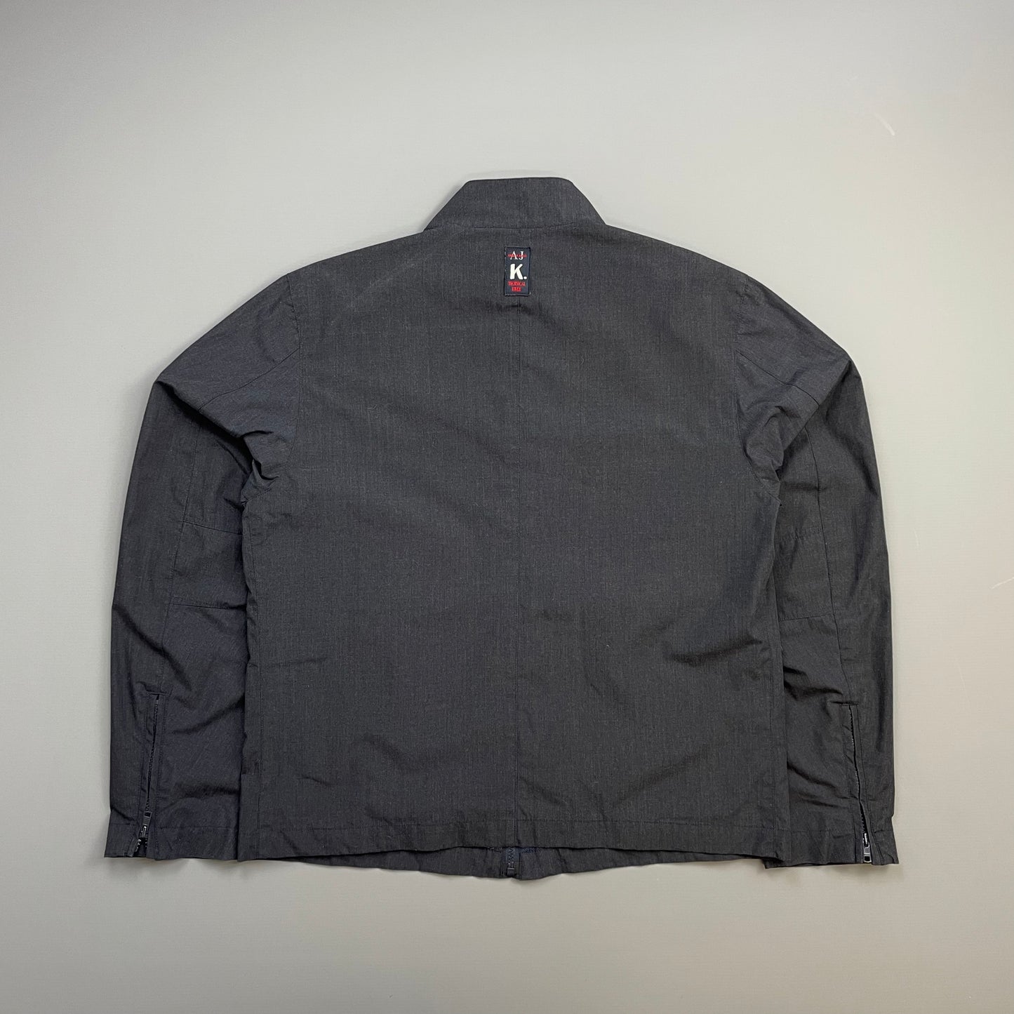Armani Jeans Grey & Navy 90s Technical Fiber Minimalistic Coach Jacket