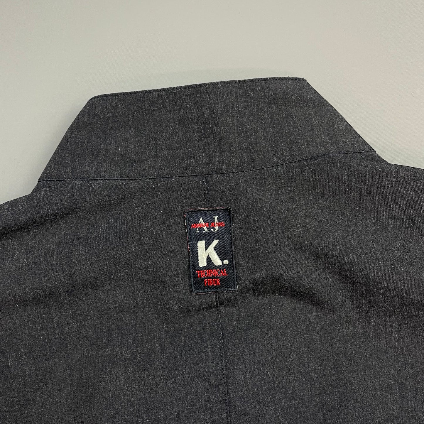 Armani Jeans Grey & Navy 90s Technical Fiber Minimalistic Coach Jacket